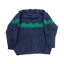 Load image into Gallery viewer, Crew Sweater With Shamrocks Navy