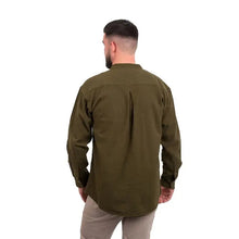 Load image into Gallery viewer, Grandfather Shirt for Mens - Vintage Cotton and Linen Long-Sleeve Ireland Traditional Shirt Collarless
