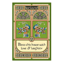 Load image into Gallery viewer, Celtic Peacock Irish Tea Towel