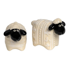 Load image into Gallery viewer, Hand Painted Ceramic Sheep Salt&amp;Pepper Shakers