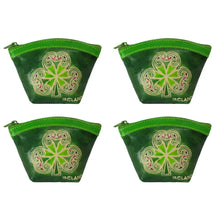 Load image into Gallery viewer, Leather Shamrock Coin Purse