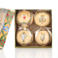 Load image into Gallery viewer, Irish Symbols Designed Christmas Baubles Set of 4