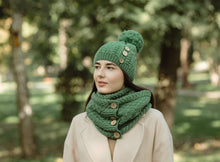 Load image into Gallery viewer, Ladies Button Pom-Pom Hat