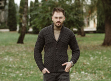 Load image into Gallery viewer, Mens Cable Shawl-Collar Cardigan