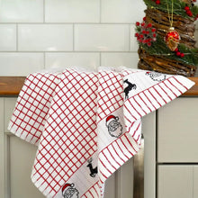 Load image into Gallery viewer, Packs of Poli-Dri Santa Cotton Tea Towel