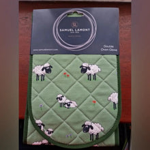 Load image into Gallery viewer, Packs of Fluffy Flock Green Irish Sheep Cotton Oven Glove