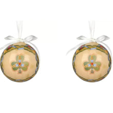 Load image into Gallery viewer, Irish Weave Shamrock Christmas Tree Bauble