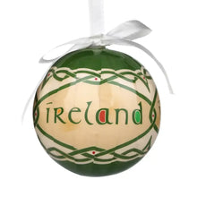 Load image into Gallery viewer, Irish Shamrock Designed Christmas Baubles Set of 4