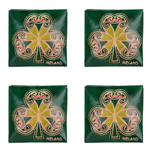 Load image into Gallery viewer, Square Leather Shamrock Coin Purse