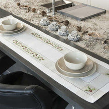 Load image into Gallery viewer, Packs of Holly Embroidered Linen Table Runner 14x54 Inches