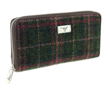 Load image into Gallery viewer, Long Scottish Harris Tweed Zip Purse