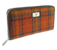 Load image into Gallery viewer, Long Scottish Harris Tweed Zip Purse