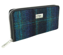 Load image into Gallery viewer, Long Scottish Harris Tweed Zip Purse
