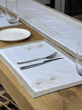Load image into Gallery viewer, Celtic Knots Embroidered Poly Placemats Set of 2