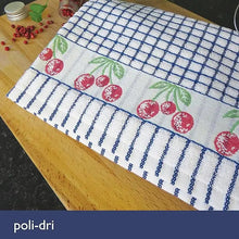Load image into Gallery viewer, Packs of Poli-Dri Cherries Cotton Tea Towel