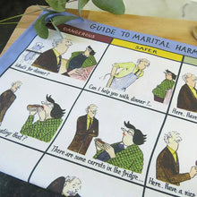 Load image into Gallery viewer, Tottering Guide to Marital Harmony Tea Towel