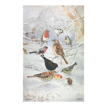 Load image into Gallery viewer, Packs of Winter Birds Irish Countryside Cotton Tea Towel