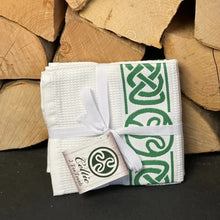 Load image into Gallery viewer, Celtic Waffle Towels set of 2