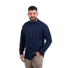 Load image into Gallery viewer, Grandfather Shirt for Mens - Vintage Cotton and Linen Long-Sleeve Ireland Traditional Shirt Collarless