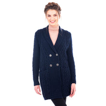 Load image into Gallery viewer, Ladies Double Breasted Shawl Collar Coat