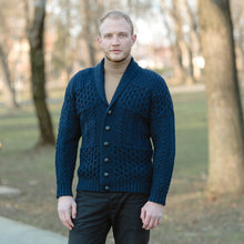 Load image into Gallery viewer, Mens Cable Shawl-Collar Cardigan