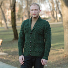 Load image into Gallery viewer, Mens Cable Shawl-Collar Cardigan