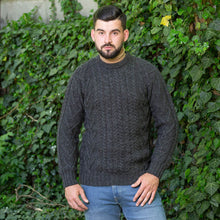 Load image into Gallery viewer, Mens Traditional Aran Crew Neck Sweater