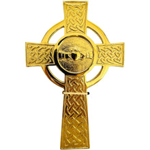 Load image into Gallery viewer, Claddagh Celtic Cross Brass Wall Hanging Decor