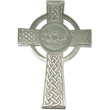 Load image into Gallery viewer, Claddagh Celtic Cross Brass Wall Hanging Decor