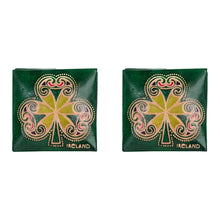 Load image into Gallery viewer, Square Leather Shamrock Coin Purse