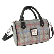 Load image into Gallery viewer, Harris Tweed Leather &amp; Check Mini Bowling Bag