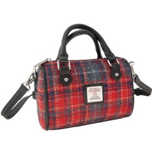Load image into Gallery viewer, Harris Tweed Leather &amp; Check Mini Bowling Bag