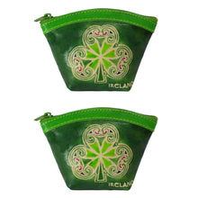 Load image into Gallery viewer, Leather Shamrock Coin Purse