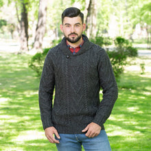 Load image into Gallery viewer, Mens Shawl Collar Single Button Sweater