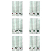 Load image into Gallery viewer, Packs of Poli-Dri Holly &amp; Mistletoe Cotton Tea Towel