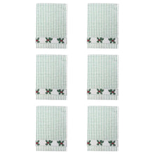 Load image into Gallery viewer, Packs of Poli-Dri Holly &amp; Mistletoe Cotton Tea Towel