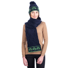 Load image into Gallery viewer, Traditional Irish Shamrock Aran Wool Scarf