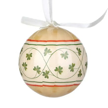 Load image into Gallery viewer, Irish Shamrock Designed Christmas Baubles Set of 4