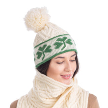 Load image into Gallery viewer, Shamrock Aran Wool Hat
