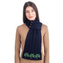Load image into Gallery viewer, Aran Loop Scarf featuring Shamrock Pattern
