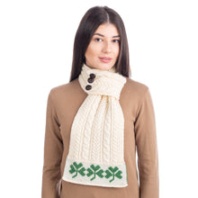 Load image into Gallery viewer, Aran Loop Scarf featuring Shamrock Pattern