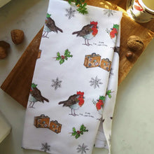 Load image into Gallery viewer, Home for Christmas Cotton Tea Towel
