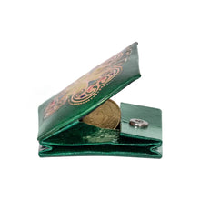Load image into Gallery viewer, Square Leather Shamrock Coin Purse