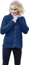 Load image into Gallery viewer, Atlantic Blue Knitwear Honeycomb Ladies Wool Cardigan