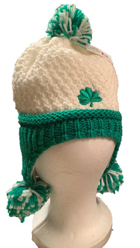 Green And White Knit Cap
