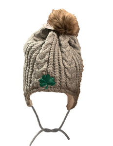 Furry Top Aran Cap
