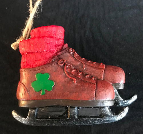 Vintage Shamrock Ice Skates Ornament