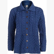 Load image into Gallery viewer, Blue Boyne Valley Knitwear Honeycomb Ladies Wool Cardigan