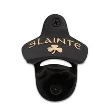Load image into Gallery viewer, Slainte Shamrock Brass Wall Bottle Opener