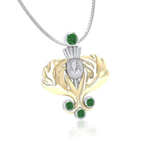 Load image into Gallery viewer, Blooming 18k Gold Scottish Thistle Pendant